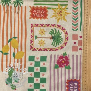 Tissu déco Linenlook Pura Vida Patch digital print