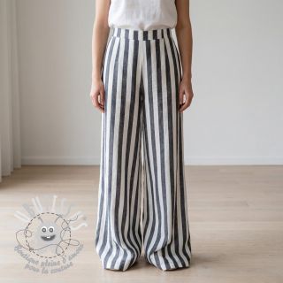 Viscose YARN DYED Stripes BIG navy