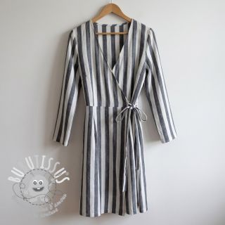 Viscose YARN DYED Stripes BIG navy