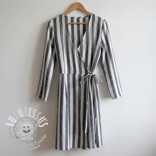 Viscose YARN DYED Stripes BIG navy