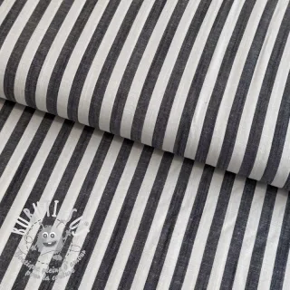 Viscose YARN DYED Stripes SMALL navy