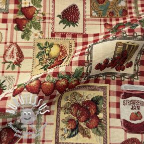 Tissu déco GOBELIN premium Strawberry Jam Check