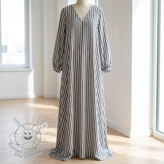 Viscose YARN DYED Stripes SMALL navy