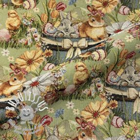 Tissu déco GOBELIN premium Playful Easter Scene