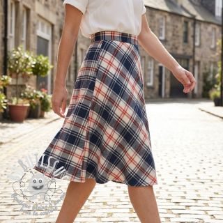 Tissu coton YARN DYED BRUSHED Check Mia navy