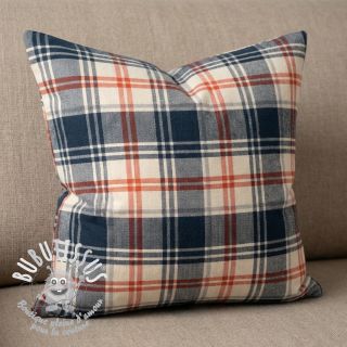 Tissu coton YARN DYED BRUSHED Check Mia navy