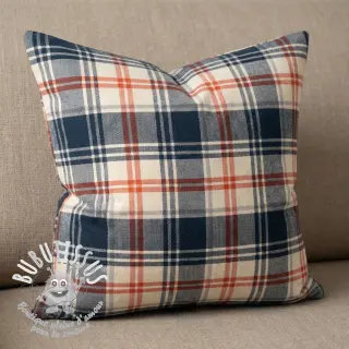 Tissu coton YARN DYED BRUSHED Check Mia navy