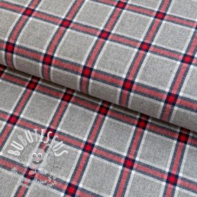 Tissu coton YARN DYED BRUSHED Check Dara grey