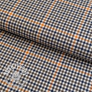 Tissu coton YARN DYED BRUSHED Check Mike ecru