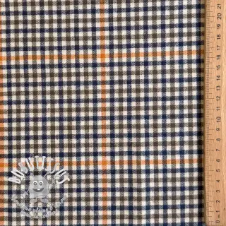 Tissu coton YARN DYED BRUSHED Check Mike ecru