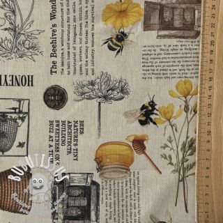Tissu déco Linenlook Bee Honey Recipe digital print