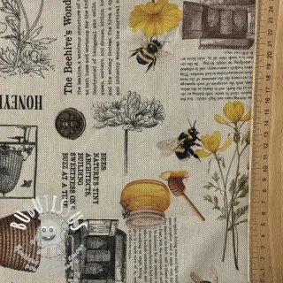 Tissu déco Linenlook Bee Honey Recipe digital print