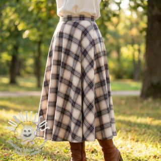 Tissu coton YARN DYED BRUSHED Check Tim beige