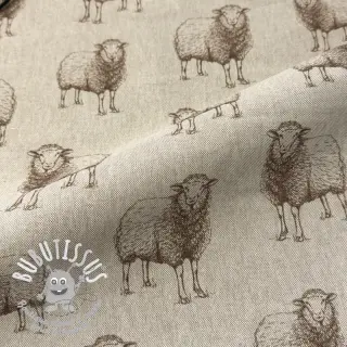 Tissu déco Linenlook Pen Drawing Sheep digital print