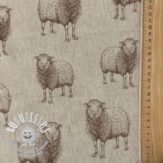 Tissu déco Linenlook Pen Drawing Sheep digital print