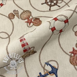 Tissu déco Linenlook Maritime Rope Mix digital print