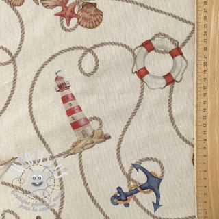 Tissu déco Linenlook Maritime Rope Mix digital print