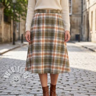 Tissu coton YARN DYED BRUSHED Check Mia olive