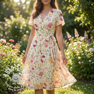 Viscose RADIANCE Flowers Rubie digital print