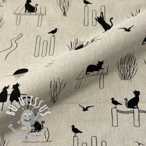 Tissu déco Linenlook premium Cat Sea Life