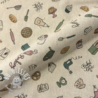Tissu déco Linenlook premium Bake Off Doodle