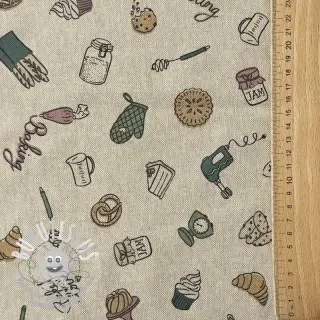 Tissu déco Linenlook premium Bake Off Doodle