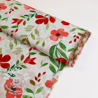Viscose RADIANCE Flowers Conie red digital print