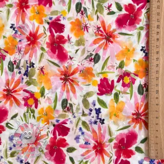 Viscose DOBBY Flowers digital print