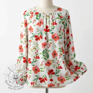 Viscose RADIANCE Flowers Conie red digital print