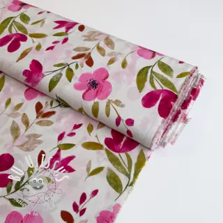 Viscose RADIANCE Flowers Conie pink digital print