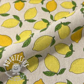 Tissu déco Linenlook premium Sunny Lemon Fruit