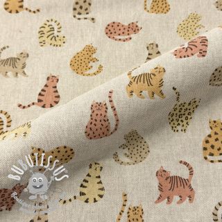 Tissu déco Linenlook premium Cute Wild Cat