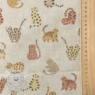 Tissu déco Linenlook premium Cute Wild Cat