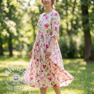 Viscose RADIANCE Flowers Conie pink digital print