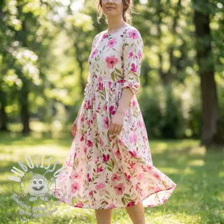 Viscose RADIANCE Flowers Conie pink digital print