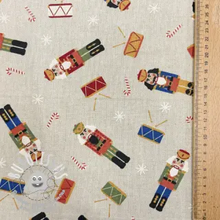 Tissu déco Linenlook premium Nutcracker Candy Drum
