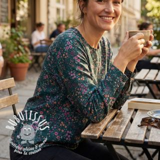 Viscose ECOVERO Flowers Galia green