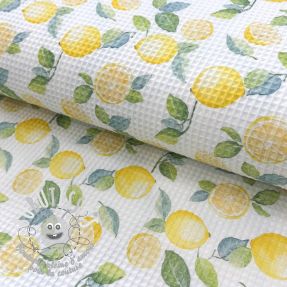 Tissu nid d’abeille Lemons digital print