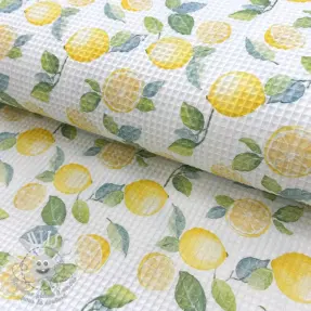 Tissu nid d’abeille Lemons digital print