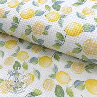 Tissu nid d’abeille Lemons digital print