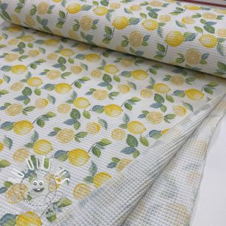 Tissu nid d’abeille Lemons digital print