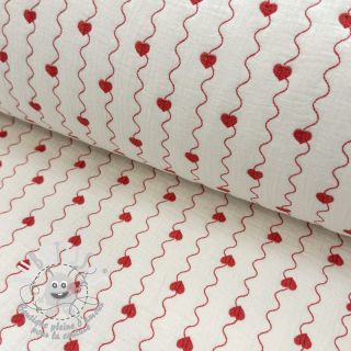 Tissu double gaze/mousseline STEPPED Heart