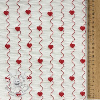 Tissu double gaze/mousseline STEPPED Heart