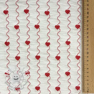 Tissu double gaze/mousseline STEPPED Heart