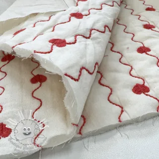 Tissu double gaze/mousseline STEPPED Heart