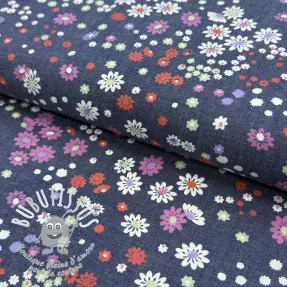 Tissu coton JEANS Hearts