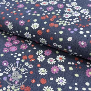 Tissu coton JEANS Hearts