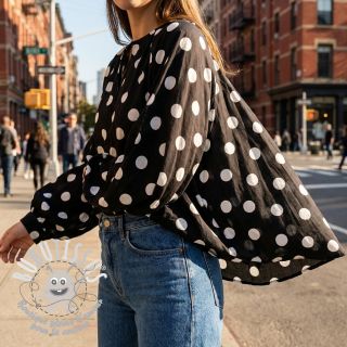 Viscose RADIANCE Polka BIG dot black