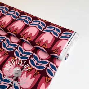 Viscose ECOVERO Flowers Celia burgundy