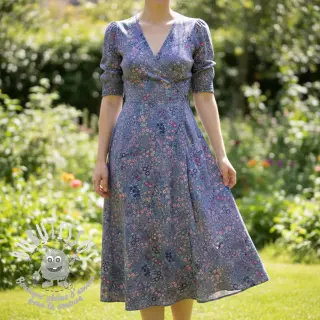 Viscose ECOVERO Flowers Galia purple